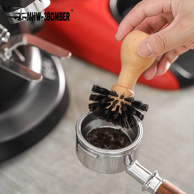 Cesta de filtro de caf&eacute; MHW-3BOMBER, cepillo para caf&eacute;, cocina, Barista, herramientas de limpieza, accesorios, limpiador de madera maciza, B5341-1