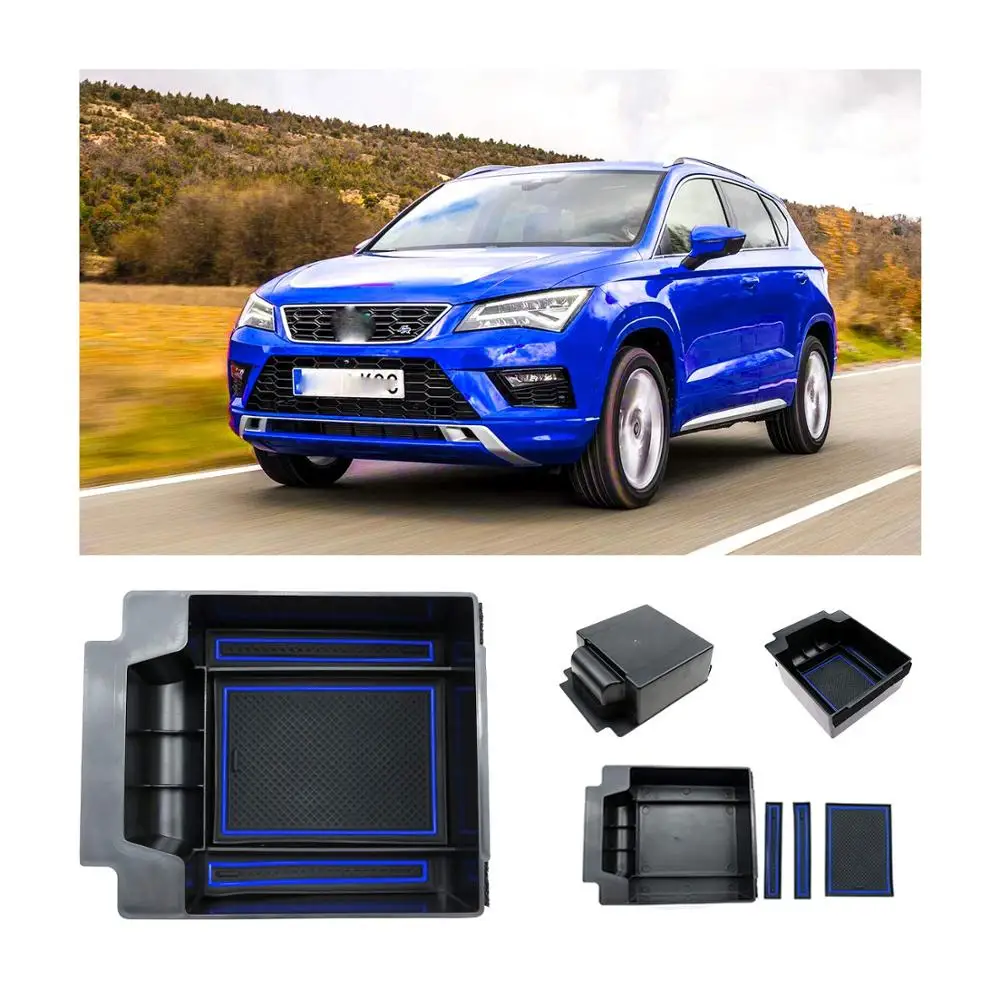 

LFOTPP ящик для хранения в подлокотнике автомобиля для Ateca 2017 2018 2019 2020 центральный контейнер управления, аксессуары для хранения и уборки интер...