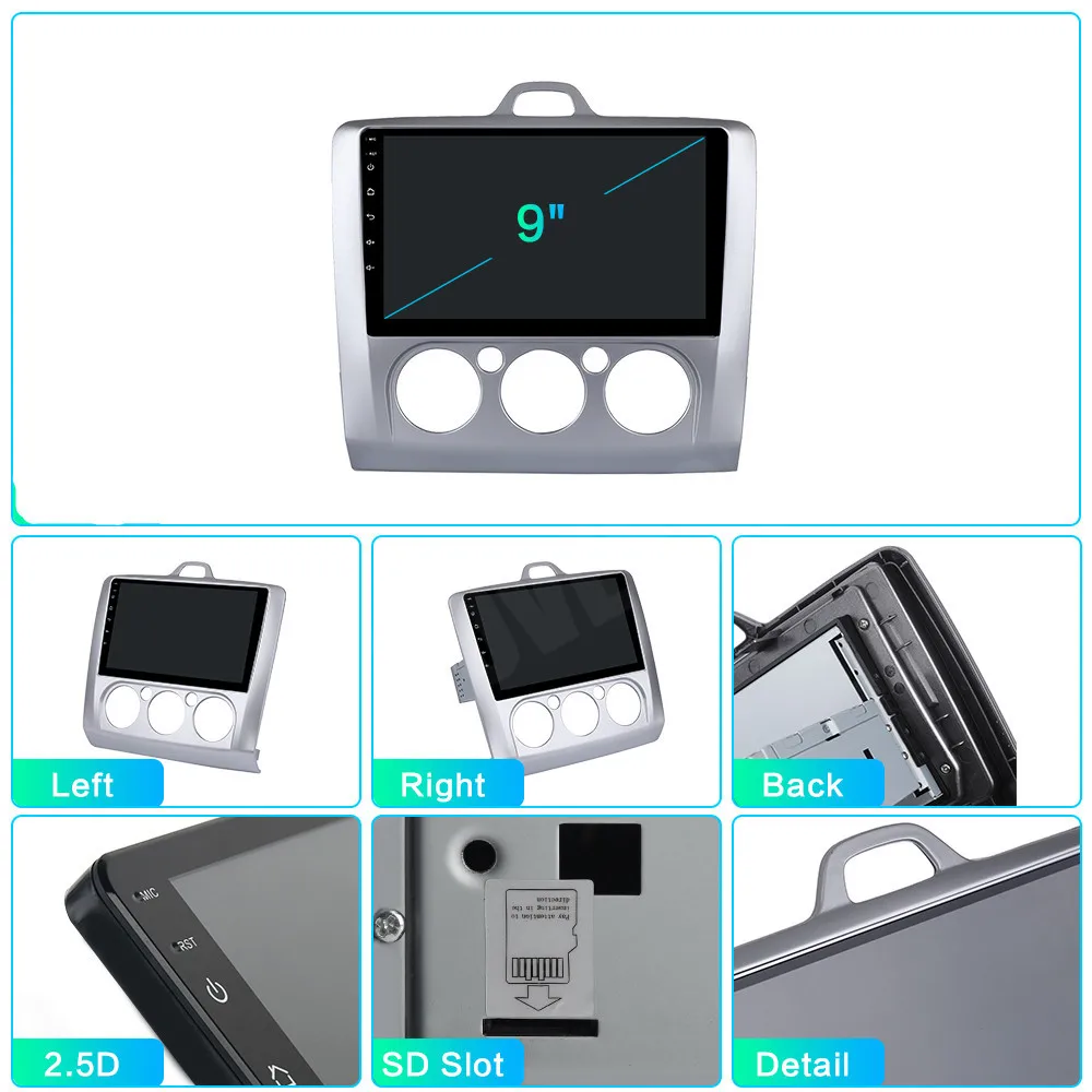 Для Ford Focus 2 II 2004 2011 Android 10 автомобильный магнитофон GPS + ГЛОНАСС Wifi зеркальная связь