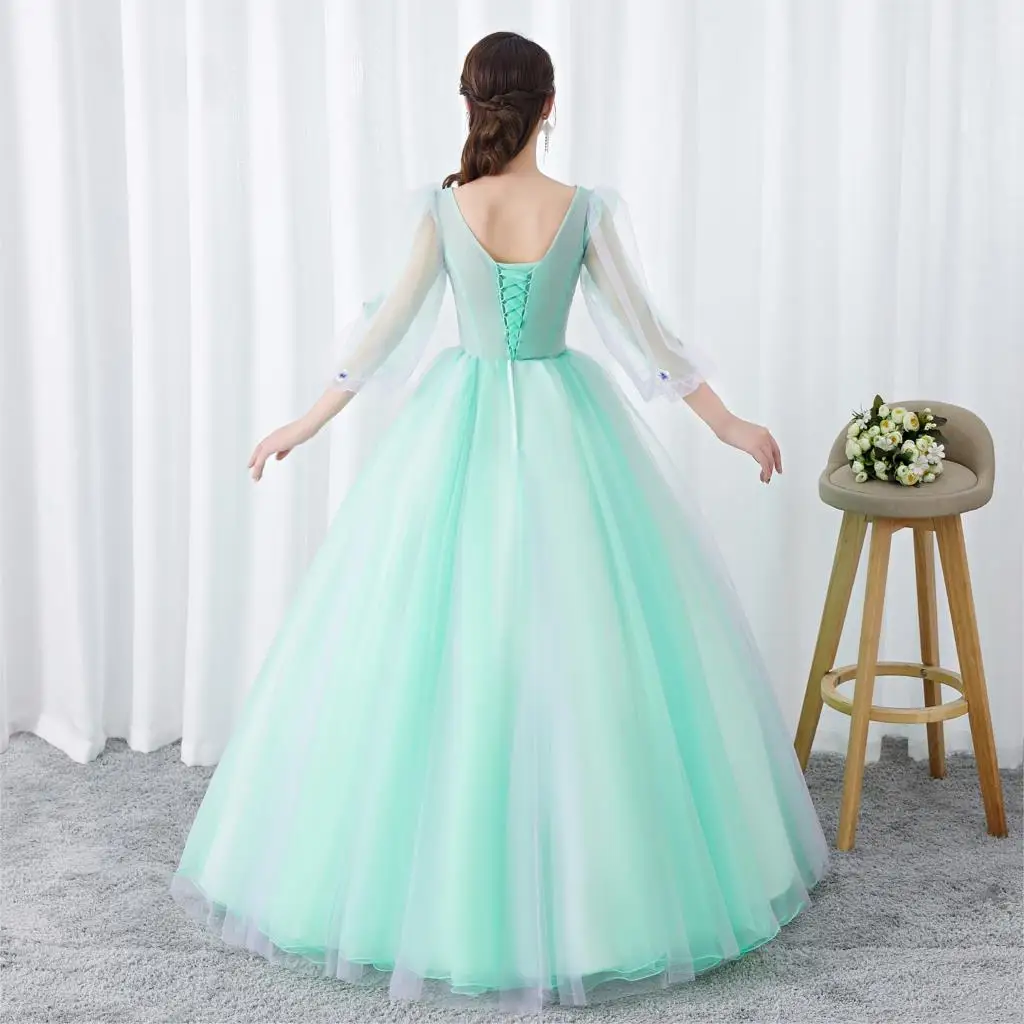 Бальное платье Quinceanera платья с цветочной аппликацией и бусинами для подростков