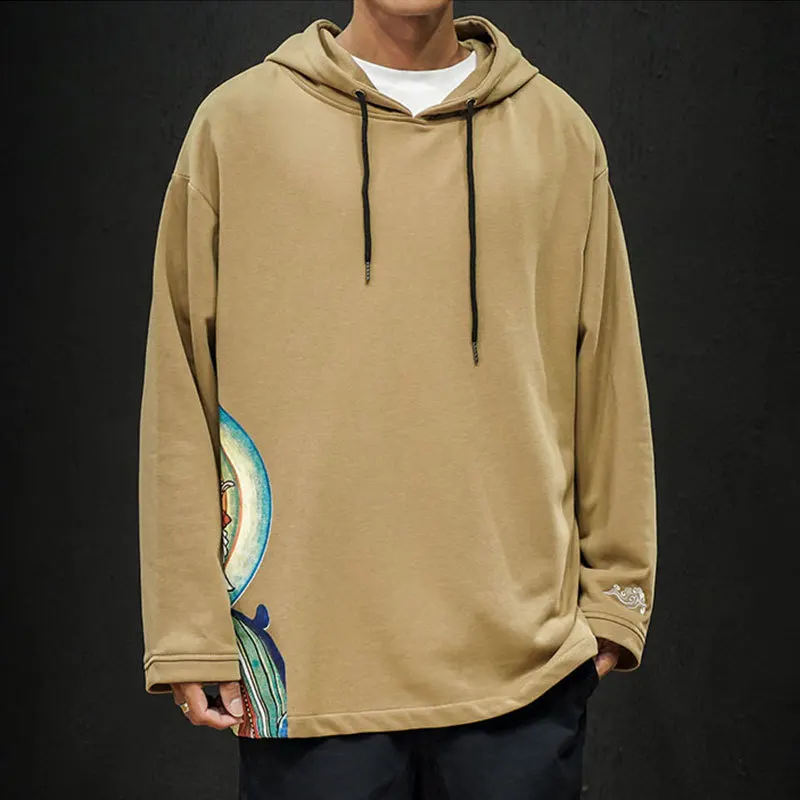 Liketkit мужские толстовки уличная одежда 2019 китайский стиль с принтом Будды