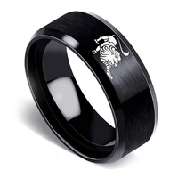 2021 matte ring ladies stainless steel men black ring finger twelve constellations couple jewelry birthday anniversary gift