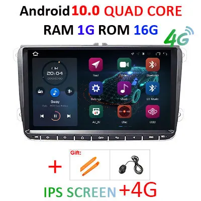DSP ips для Volkswagen VW Skoda Octavia golf 5 6 passat B6 jetta polo tiguan 2 Din Android 10 автомобильный Радио gps мультимедийный dvr 4G FM - Цвет: 1G 16G IPS 4G
