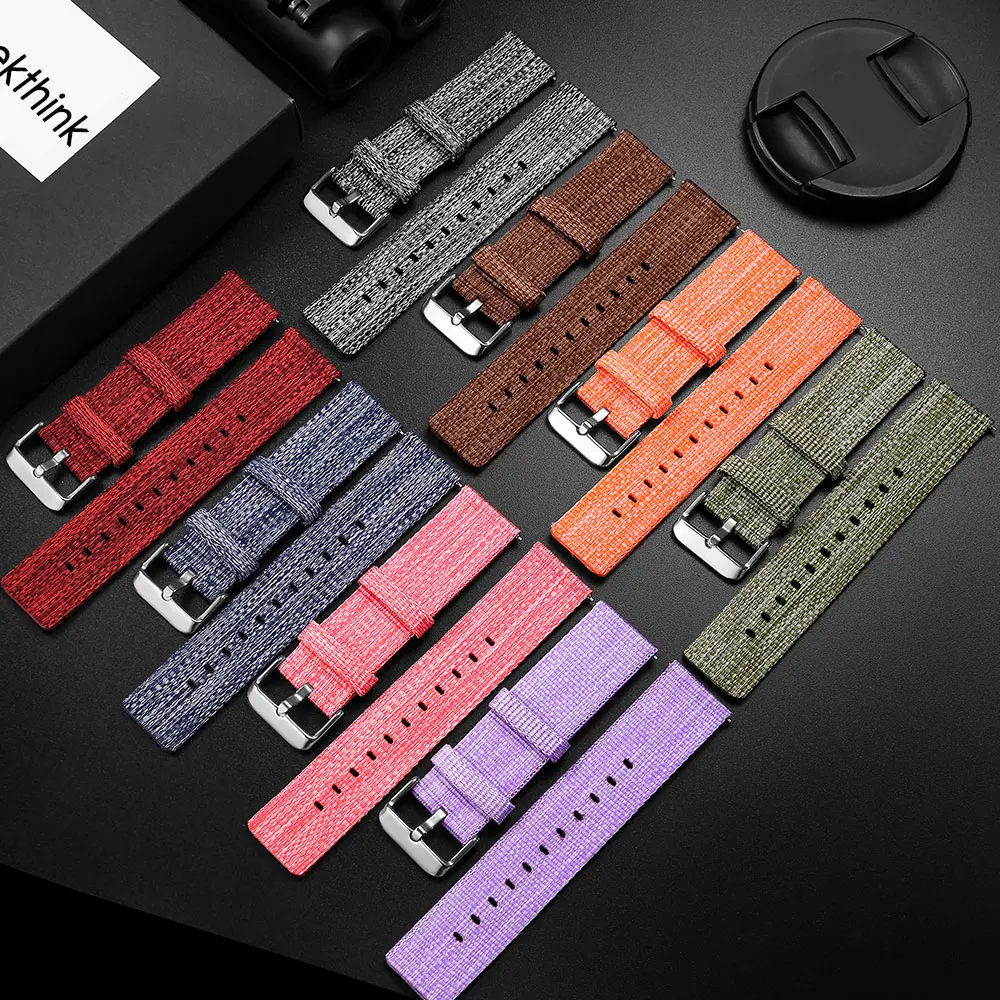 20 18 22 24mm Nylon Band for Samsung Galaxy 46 42mm Watch 3 Gear S3 Active 2 Frontier Wrist Sport Woven for Huawei Watch Amazfit