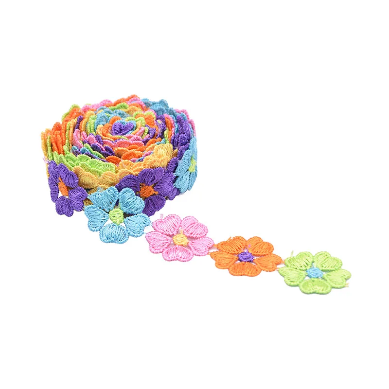 

3 yards in length Flower lace ribbon lace fabric Sewing DIY embroidery pure lace embroidery decoration 10 color 13-31mm