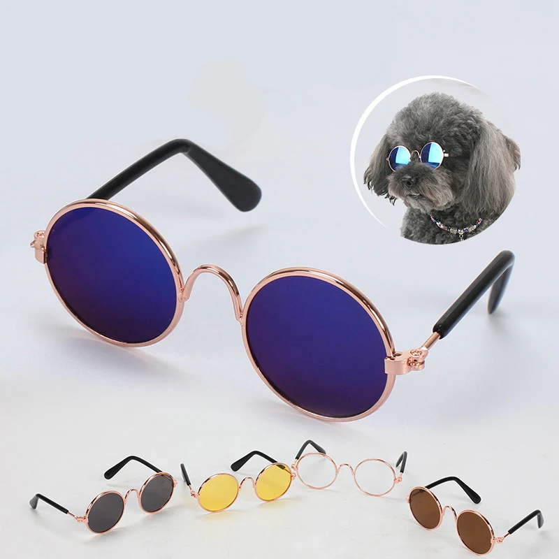 Маленькая собака милая одежда для глаз кошка многоцветные очки животные в