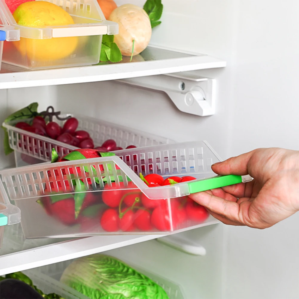 

Kitchen Refrigerator Organizer Basket Storage Box Freezer Organizer Rack Shelf Holder Drawer Food Organizer Storage Tray