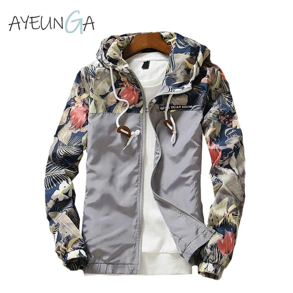 Женская Осенняя ветровка с цветочным принтом Повседневная Свободная легкая