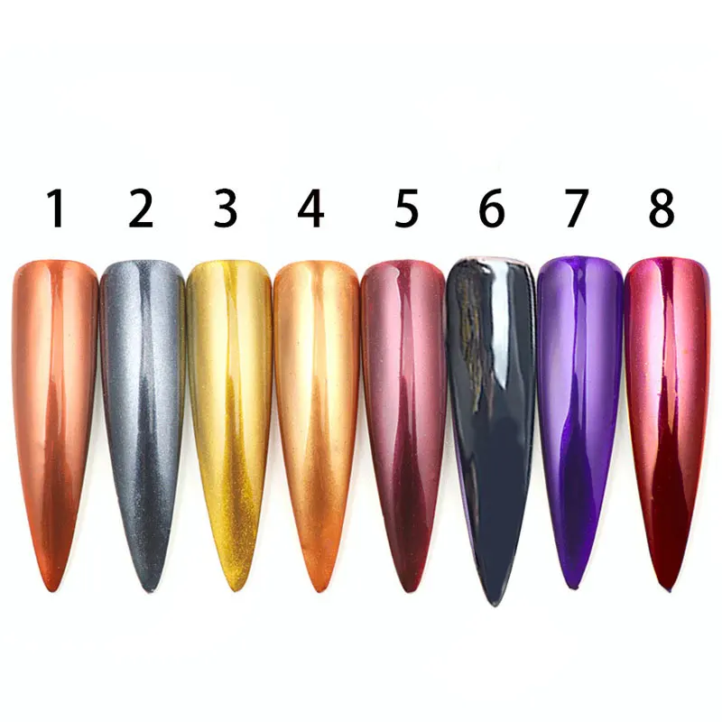 Металлический жемчужный матовый акриловый порошок для ногтей Блестки