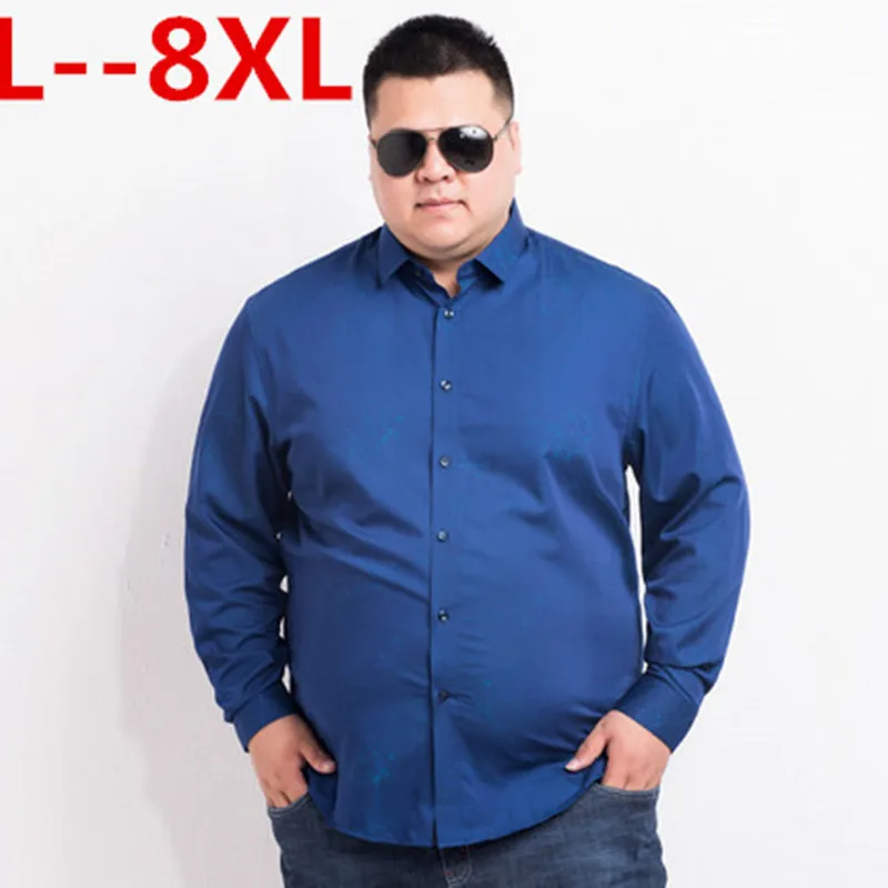 

plus size 5xl 6XL 7XL 8XL Oxford Shirt Men Casual Shirts Long Sleeve Mens High Quality Slim Fit Dress Shirts Cotton