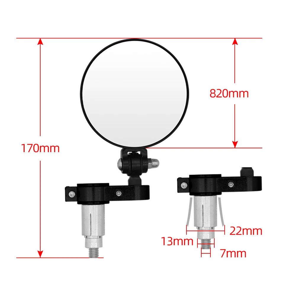 

For Suzuki rm 85 125 250 rmx 250 rmz 250 450 400 sm Motorcycle Mirror 22/24mm Handle Bar End Rearview Side Mirrors five colors