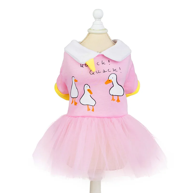 

Cartoon Dog Clothes Animal Goose Print Clothing for Dogs Dresses Small Super Pet Outfits Cute Fun Spring Summer Dog Clothes
