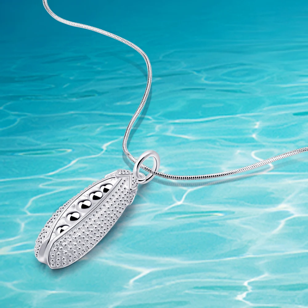 Ожерелье женское из серебра 925 пробы с кулоном в горошек|Ожерелья| |