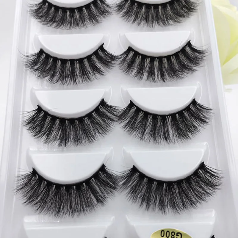 Толстые норковые ресницы 5 пар натуральные длинные для макияжа накладные