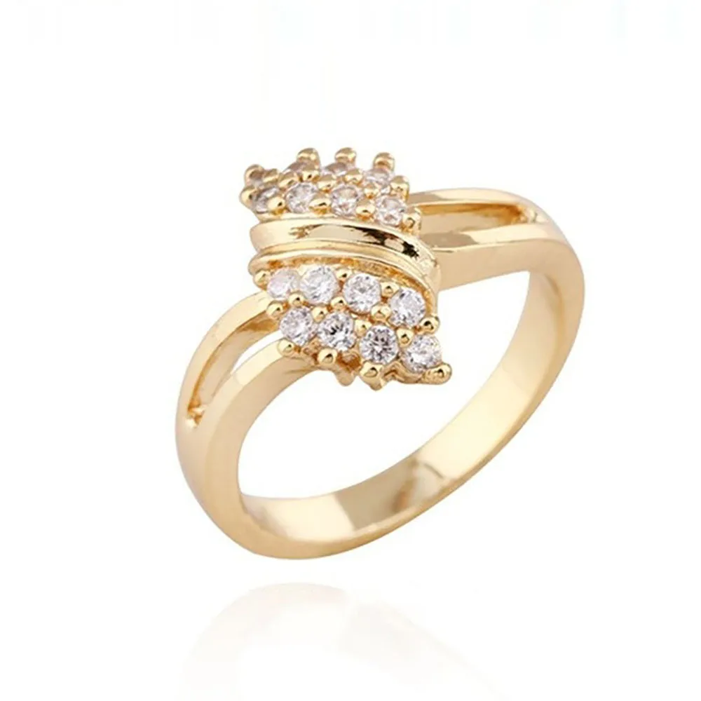 

Luxury Zircon Gold Hollow Ring Geometry Diamond Wedding Rings Jewelry Accessories For Women Gift