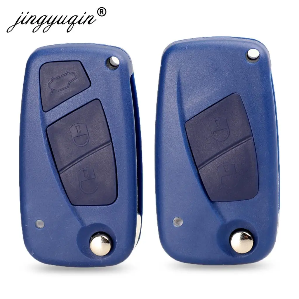 Синий чехол для ключей jingyuqin Fob Fiat Panda Idea Punto Stilo ивектора 2/3 корпус на кнопке