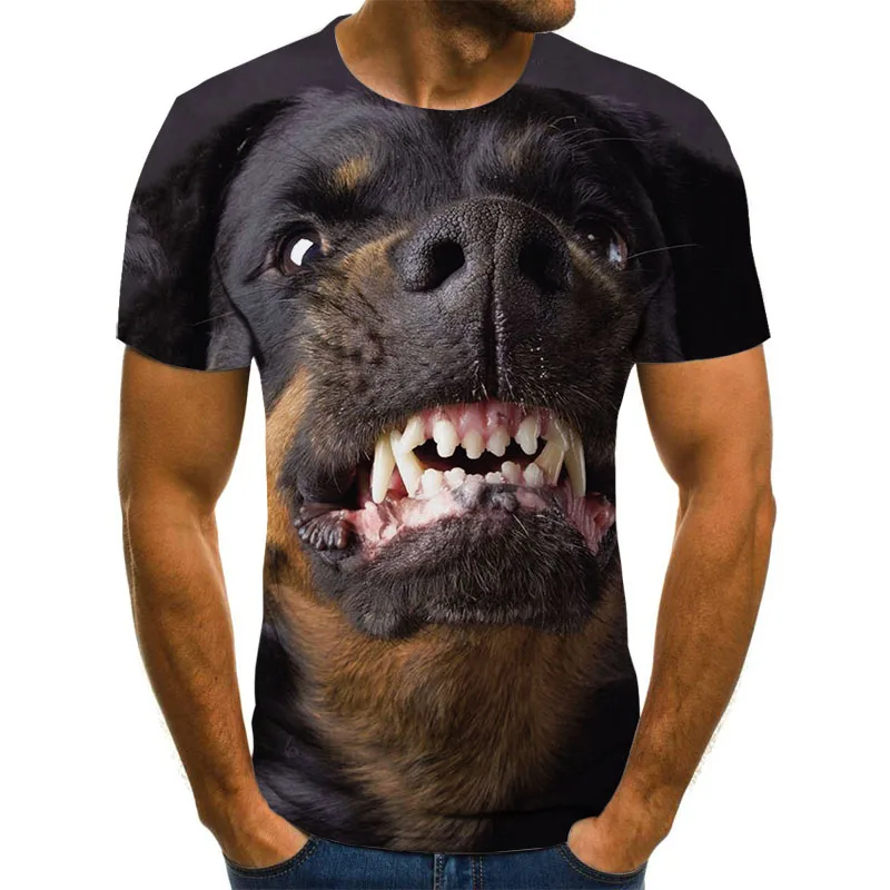 

Funny dog pattern men's T-shirt men's tops summer casual 3DT-Shirts men's O-neck shirt plus size streetwear