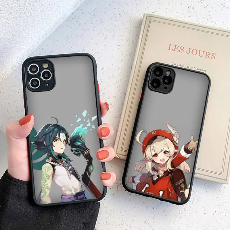 

Genshin impact game Fashion design Phone Case For iphone 12 11 8 7 plus mini x xs xr pro max matte transparent cover