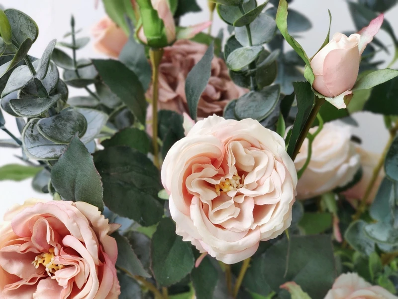 Винтажные садовые розы украшение стола шелковые цветы Цветочная композиция