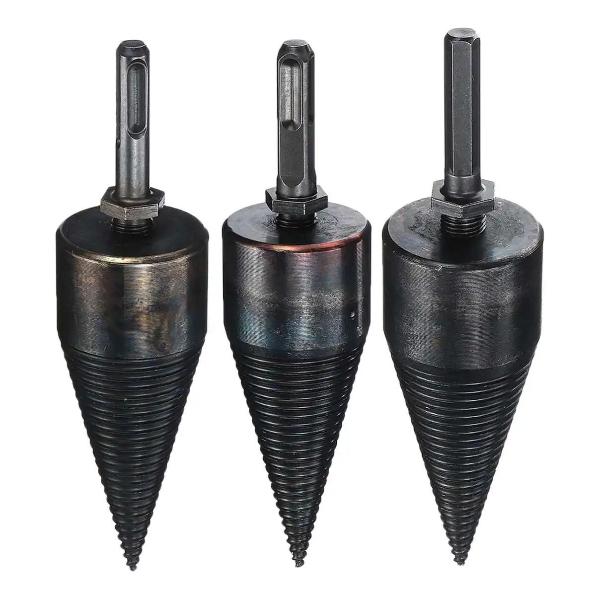 

45mm High Speed Twist Drill Bit Wood Splitter Screw Cones Splitting Bit Firewood Drill Square Round Hexagonal