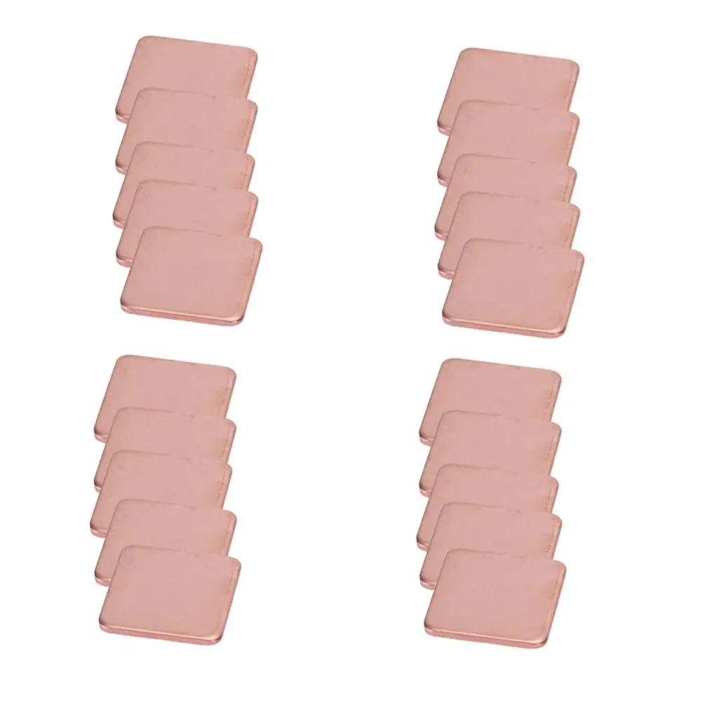 20Pcs 15*15mm 0.3/0.4/0.5/0.6/0.8/1mm Heatsink Heat Sink Pure Copper Shim Thermal Pad for Laptop IC Chipset GPU CPU Graphic Card |