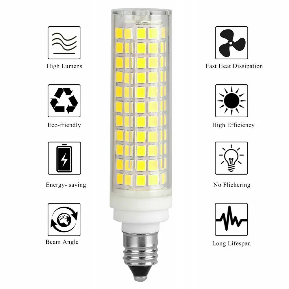 Затемнения светодиодный Лампа 15 Вт BA15D E11 E12 E14 136 s SMD 2835 Кукуруза лампы заменить 100