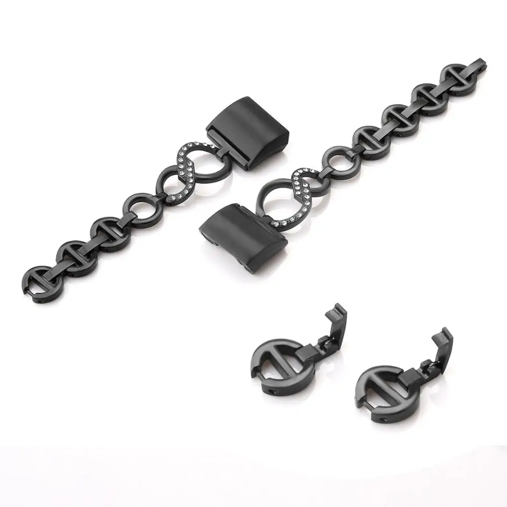 Модный женский браслет-цепочка из нержавеющей стали ремешок для часов Fitbit Charge 2