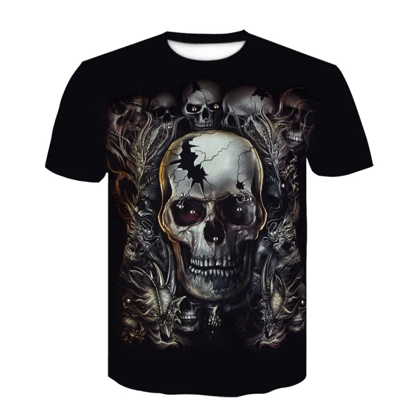 

Мужская Высококачественная брендовая Футболка с принтом, летняя модная футболка harajuku с принтом черепа, модный персонализированный топ с пр...