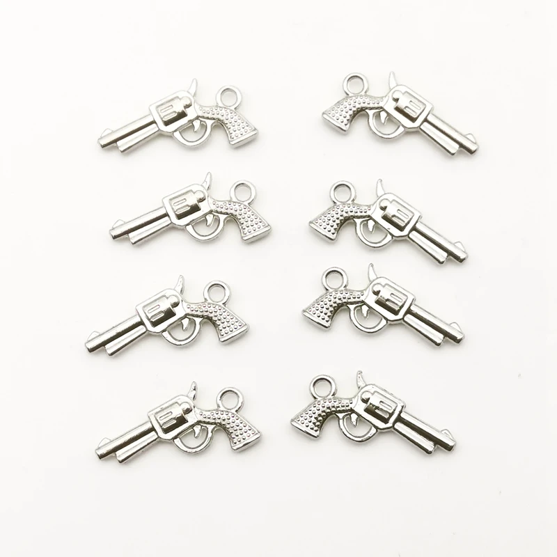 

10Pcs Pack Alloy Revolver Model Pendant Handmade DIY Accessories Pack Hanging Men Women Supplies Jewelry Festival Kids Souvenirs