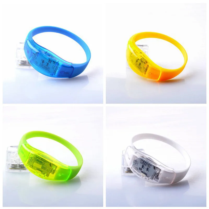 Силиконовый светодиодный светильник ящийся браслет со звуковым управлением