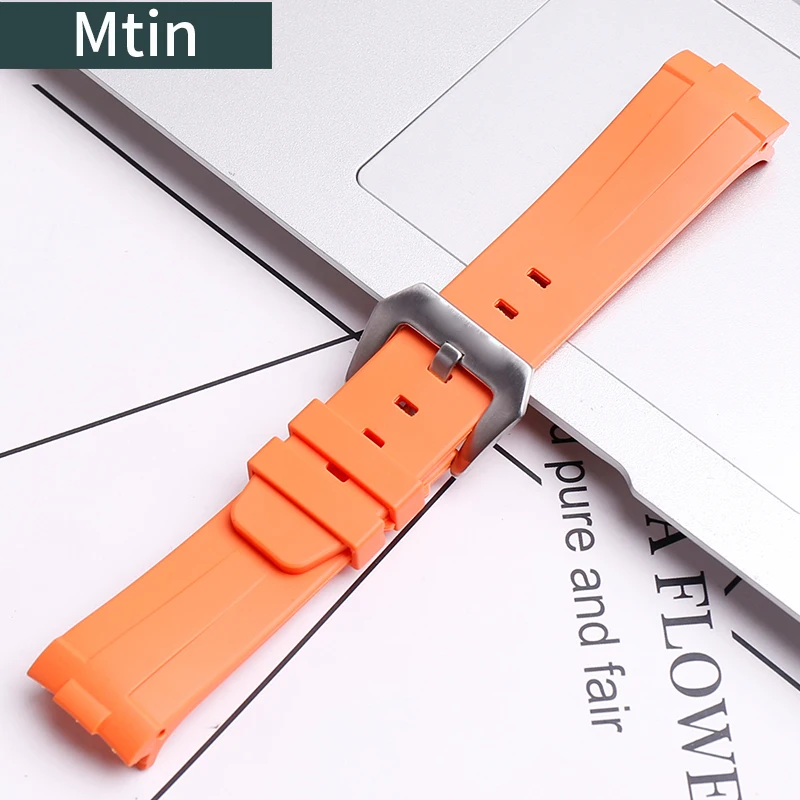 High quality rubber strap men's 24mm pin buckle watch accessories for Panerai outdoor sports diving watch chain wristband tool