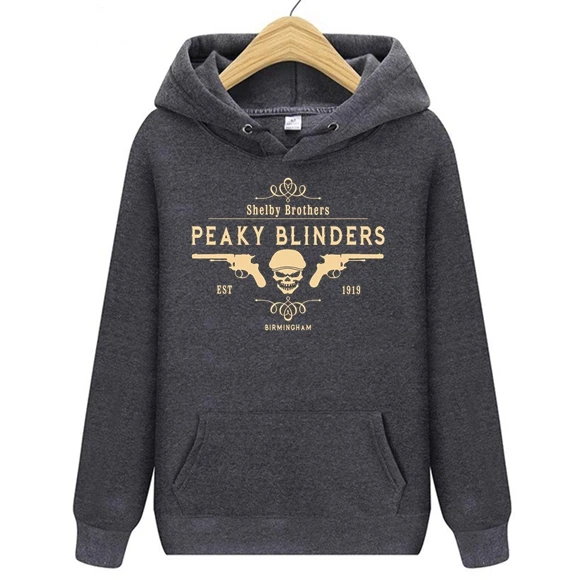 Демисезонные мужские толстовки с капюшоном надписью Peaky Blinders Shelby Brothers мужская