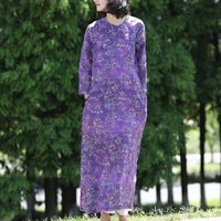 chinese style ramie improved cheongsam dress womens dresses female clothing long dress