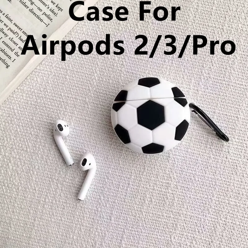 

Football Earphone Cases For Apple Airpods Pro 3 Case 2021 Air Pods 3rd Generation Silicone Headphone Protective Carabiner Cover