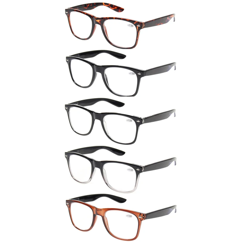 

Очки для чтения Boncamor с пружинными петлями, Классическая Прямоугольная оправа, для мужчин и женщин, HD-лупа, очки для чтения точности 0 ~ 600