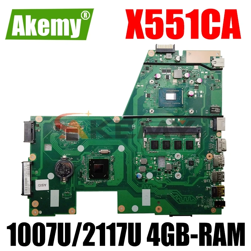 

Akemy X551CA материнская плата для ноутбука ASUS X551CAP оригинальная материнская плата 1007U/2117U 4GB-RAM 1xSlot
