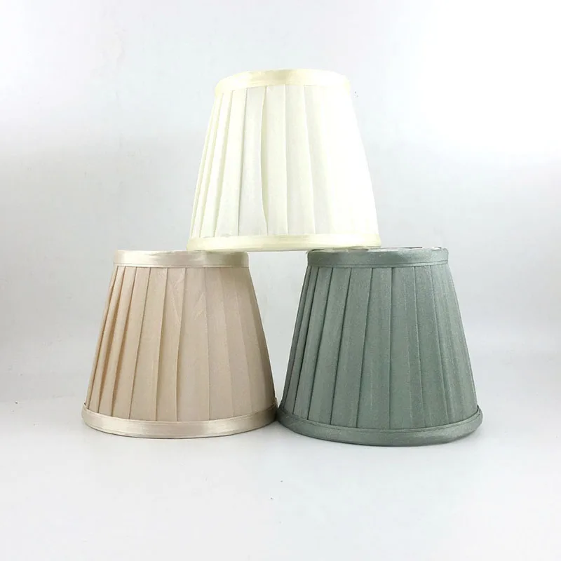

DIA 15.5cm Three Color Pleated Table Lampshades,Modern Bedroom Chandelier Wall Lamp Shades,E14