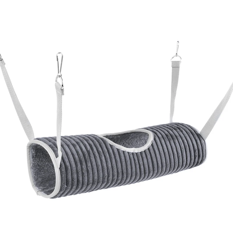 

Cheap Winter Warm Hamster Tunnel Hammock for Small Animals Sugar Glider Tube Swing Bed Nest Bed Rat Ferret Toy Cage Supplies