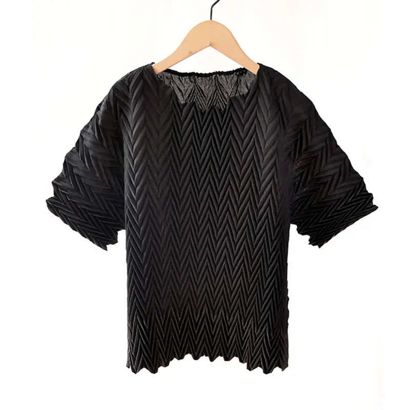 

XITAO Black T Shirt Fashion New Women Pullover Small Fresh Irregular Loose Solid Color Small Fresh Casual Style Tee WMD0142