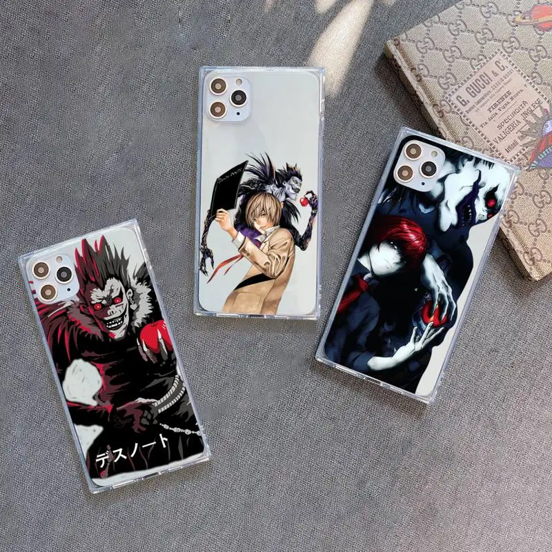 

Cartoon Death Note Japan Anime Phone Case Transparent for iPhone 7 8 11 12 se 2020 mini pro X XS XR MAX Plus