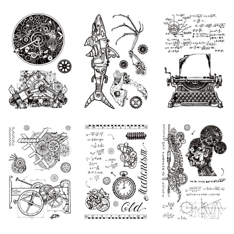 

Mechanical art Clear Stamps Seal for DIY Scrapbooking Card Transparent Rubber Stamps Making Photo Album Decor Crafts New Stamps