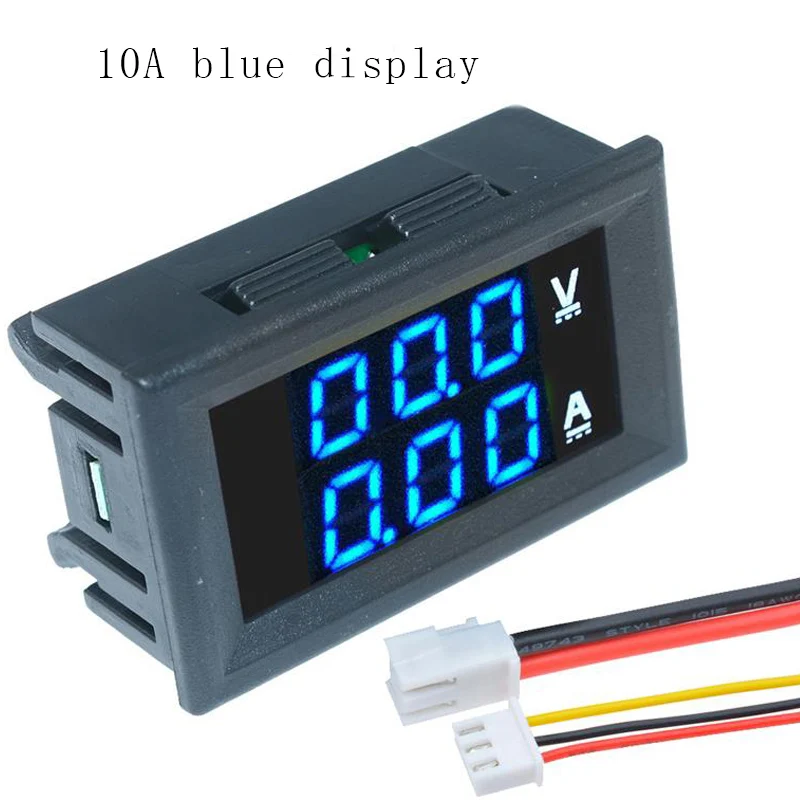 Вольтметр Амперметр постоянного тока 100 в 10 А 50 со светодиодный Ной подсветкой