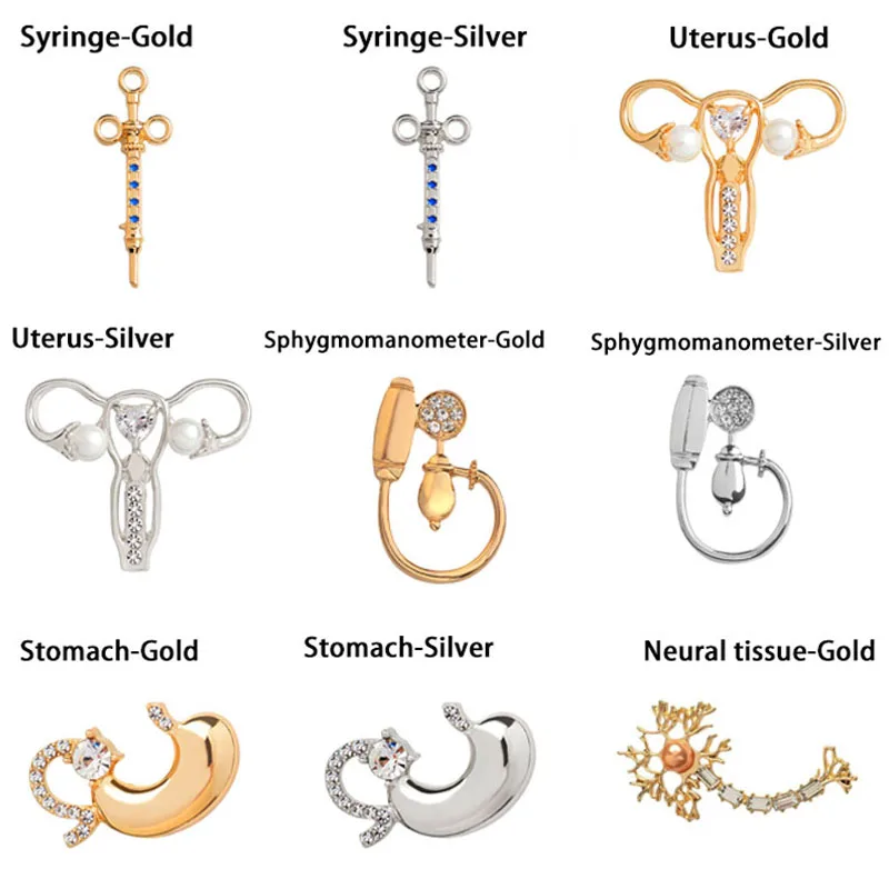 Ювелирные изделия шприц с визоцеральными органы женский уход нейрон RN брошь