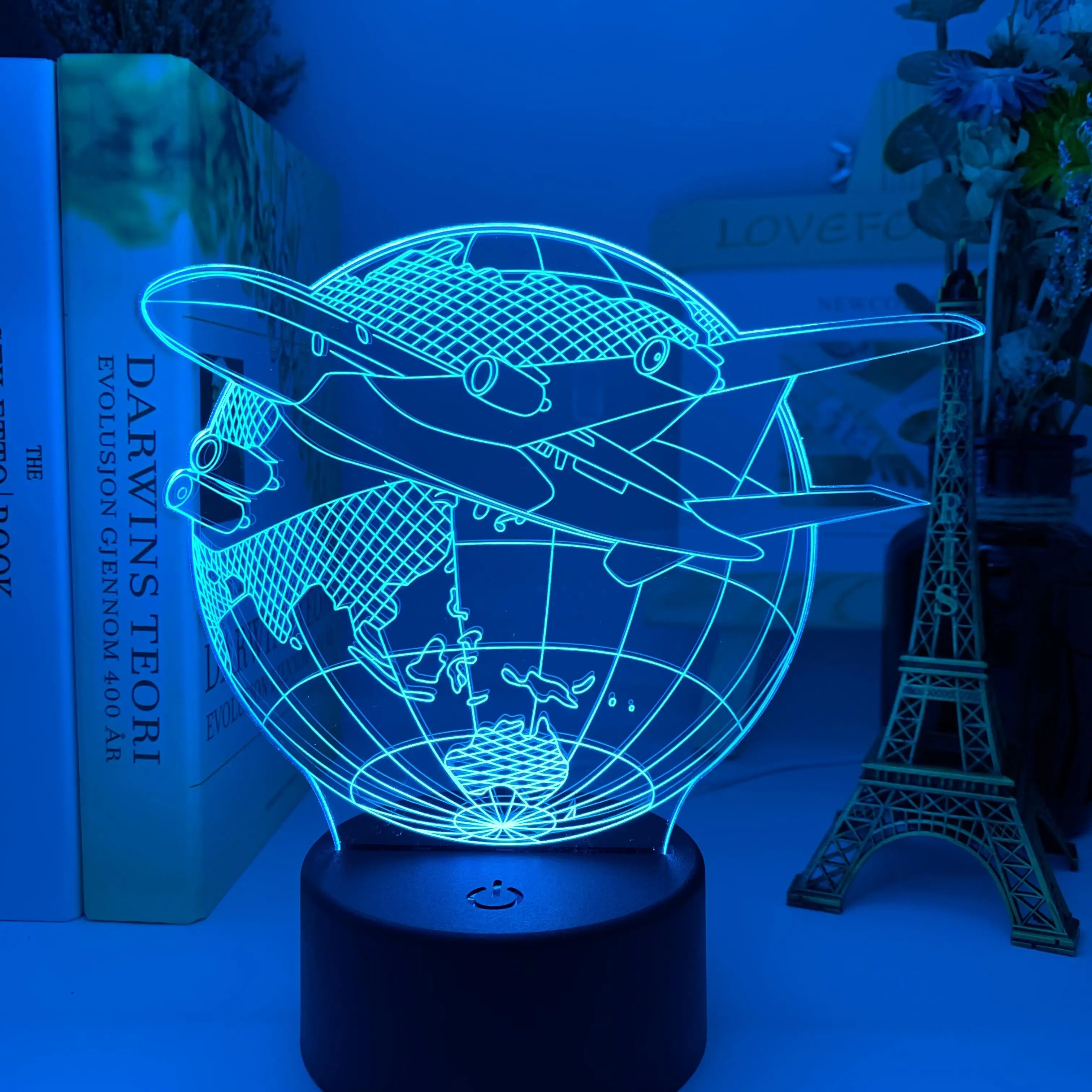 3D лампа самолет светодиодный сенсорный Сенсор Батарея приведенный в действие