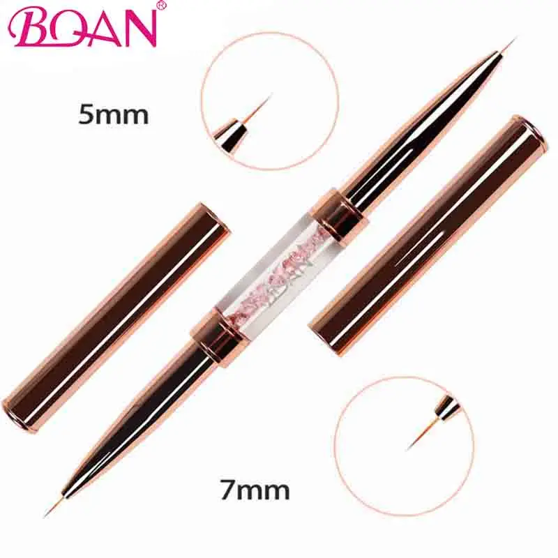 

BQAN Rose Gold Double Head Nail Art Brush Nail Liner Brush Painting Drawing Brush Pen Gel Brush Crystal Nail Art Manicure Tools