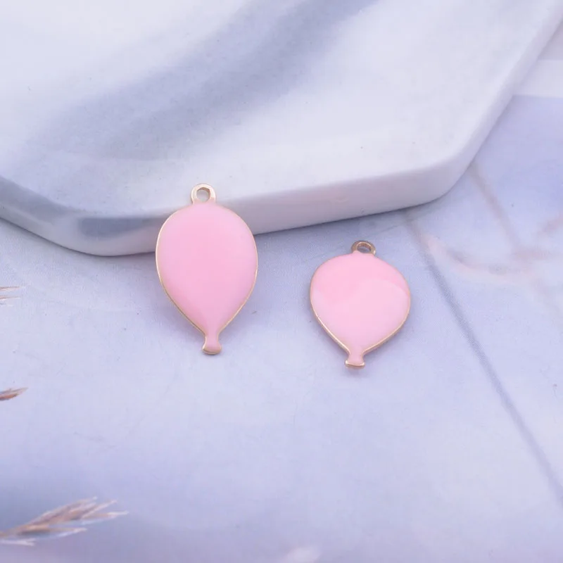 30 шт. 10*17 мм двухсторонние эмалевые шары подвески золотого цвета медные Diy