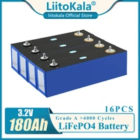 16x liitokala 3 2v 180ah lifepo4 rechargeable battery high current diy12v 24v solar storage inverter rv electric car golf cart