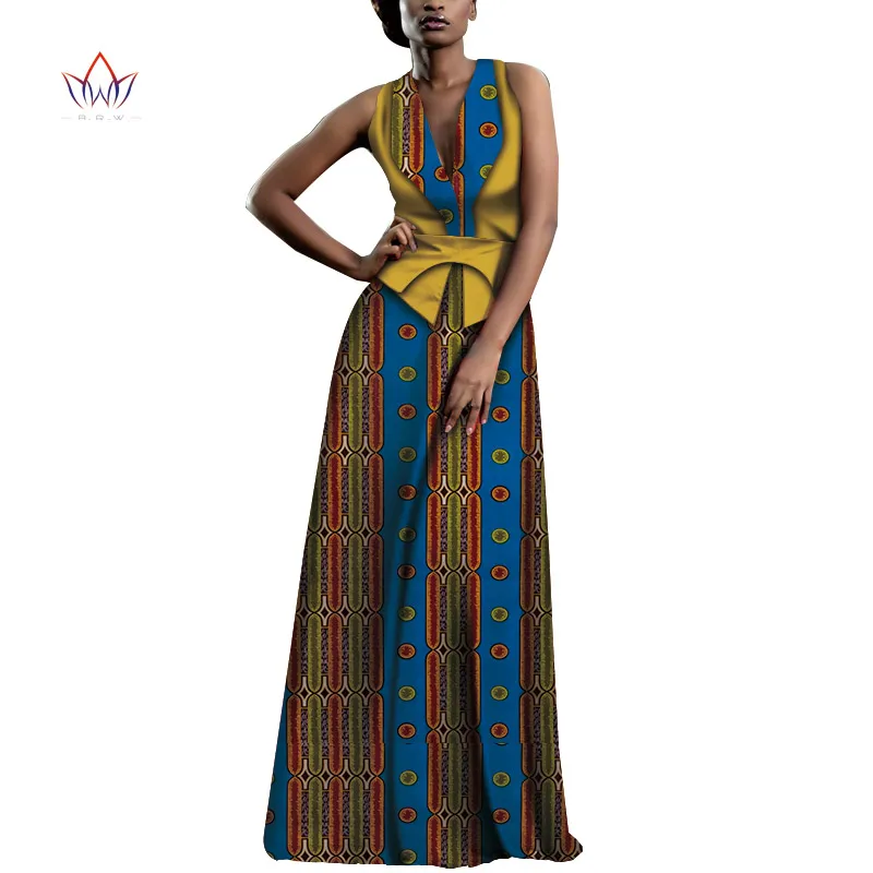 2020 Ankara Outfits Summer Wax Fabric Skirt Sets African Wax Print 2 pcs Skirt Suit Traditional African Women 3xl Clothes WY7346