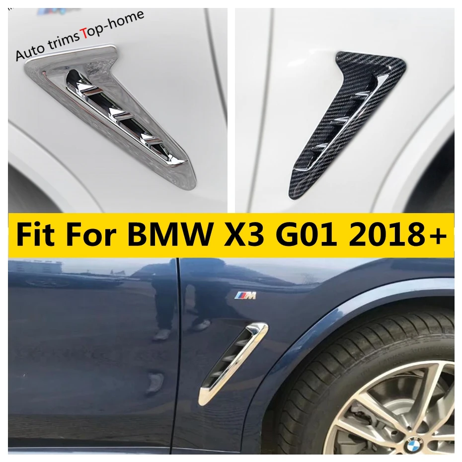 

Yimaautotrims Outside Air Conditioning AC Flow Vent Fender Hole Cover Trim 2 Pcs For BMW X3 G01 2018 2019 2020 2021 ABS Exterior