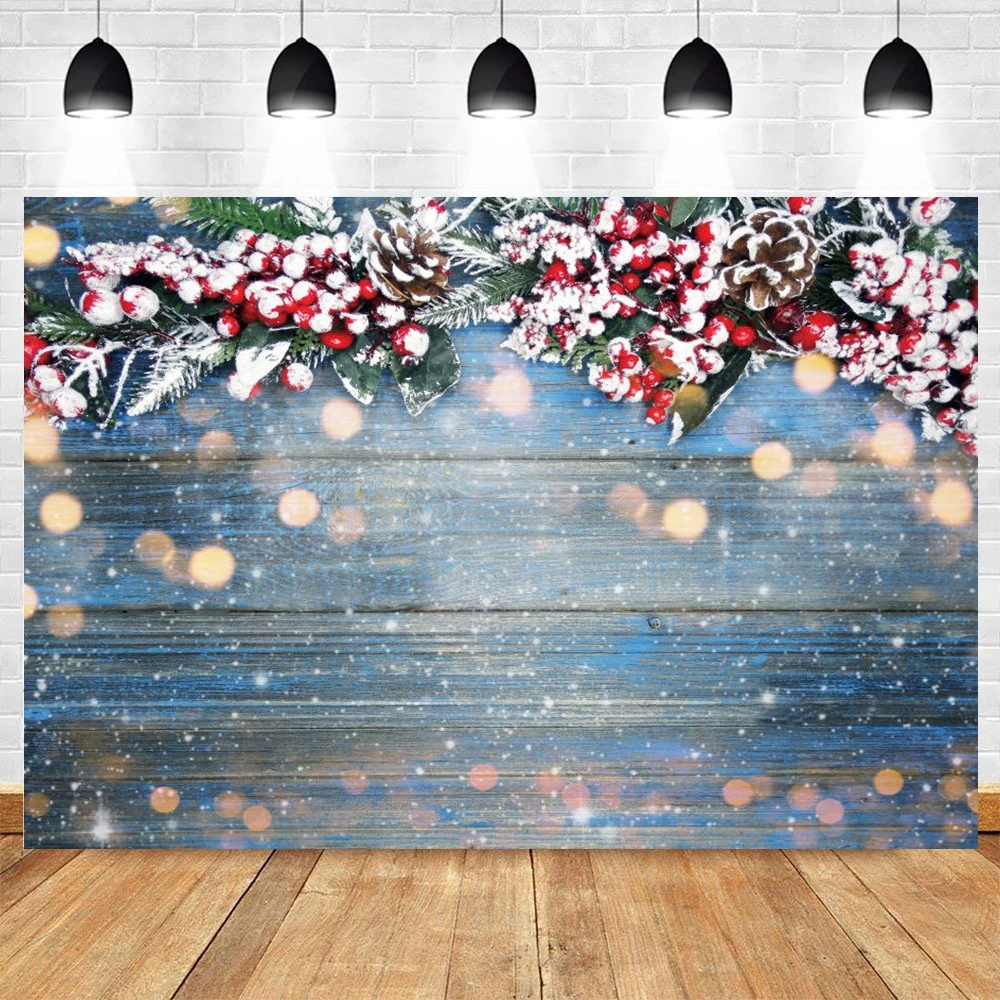 

Christmas Backdrop Wood Board Plank Branch Glitter Light Bokeh Vinyl Photography Photographic Background Photozone Photophone